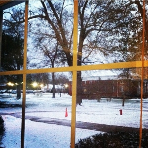 looking out of the dorm window; photo by Mika Goyette '15