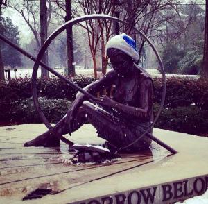 Someone gave the statue some hipster accessories a few weeks ago. photo from Tegan Van Rijn '17
